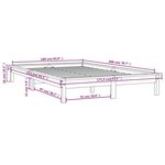 vidaXL Cadre de lit sans matelas gris 160x200 cm bois massif