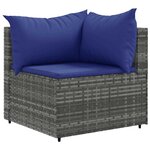 vidaXL Salon de jardin 6 Pièces avec coussins Gris Résine tressée