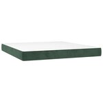 vidaXL Sommier à lattes de lit matelas et LED Vert foncé 160x200 cm