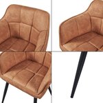 Lot de 4 chaises de salle à manger moderne design robuste 81 x 57 x 53 cm marron 03_0009805