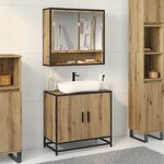 vidaXL Ensemble de mobilier de salle de bain 2 Pièces Chêne artisanal