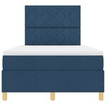 vidaXL Lit Box Spring avec Matelas & LED Bleu 120x190 cm Tissu