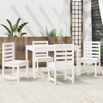vidaXL Ensemble à manger de jardin 5 Pièces blanc bois massif de pin