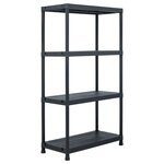 vidaXL Étagère de rangement Noir 100 kg 60x30x138 cm Plastique