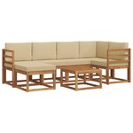vidaXL Ensemble de canapés d'extérieur 7 pc Naturel et Beige
