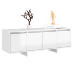vidaXL Meuble TV blanc brillant 120x30x40 5 cm bois d'ingénierie