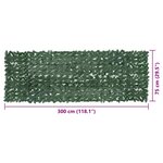 vidaXL Écran de balcon avec feuilles vert foncé 300x100 cm
