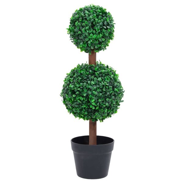 vidaXL Plante de buis artificiel avec pot Forme de boule Vert 60 cm