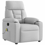 vidaXL Fauteuil de massage inclinable gris nuage tissu