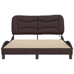 vidaXL Cadre de lit avec lumières LED marron foncé 120x200 cm tissu