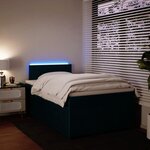 vidaXL Sommier à lattes de lit et matelas bleu 120x200 cm velours