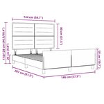 vidaXL Cadre de lit avec tête de lit Noir 140 x 200 cm tissu