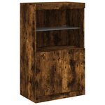 vidaXL Buffet avec lumières LED chêne fumé 181 5x37x100 cm