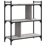 vidaXL Bibliothèque 3 niveaux sonoma gris 76x32x88cm bois d'ingénierie