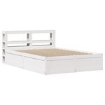 vidaXL Cadre de lit avec tête de lit blanc 150x200 cm bois pin massif
