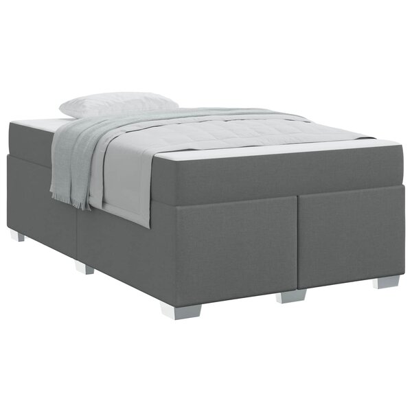 vidaXL Cadre de lit avec matelas Gris foncé 120 x 200 cm tissu