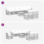 vidaXL Ensemble de canapé de jardin 9 Pièces Beige polyrotin