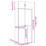 vidaXL Armoire de rangement chêne fumé 80x42 5x225cm bois d'ingénierie