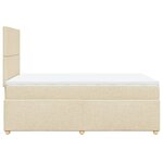 vidaXL Sommier à lattes de lit avec matelas crème 120x190 cm tissu