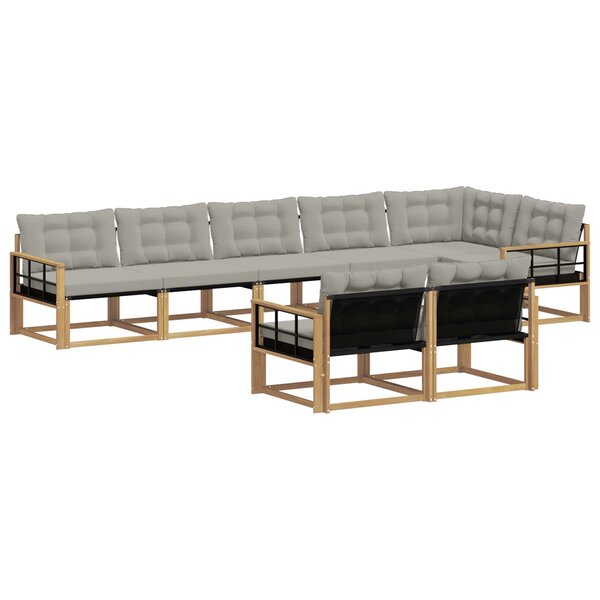 vidaXL Ensemble de canapés d'extérieur 8 pc Blanc et gris clair