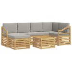 vidaXL Ensemble de canapés d'extérieur 7 Pièces Blanc et gris clair