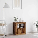 Buffet vidaXL avec lumières LED en vieux bois 60 5x37x67 cm
