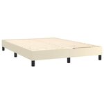 vidaXL Sommier à lattes de lit avec matelas Crème 140x190cm Similicuir