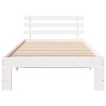 vidaXL Cadre de Lit Blanc en Bois Blanc Bois 75 x 190 cm Simple