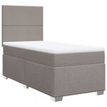 vidaXL Sommier à lattes de lit avec matelas Taupe 90x200 cm Tissu
