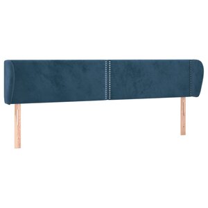vidaXL Tête de lit avec oreilles Bleu foncé 163x23x78/88 cm Velours