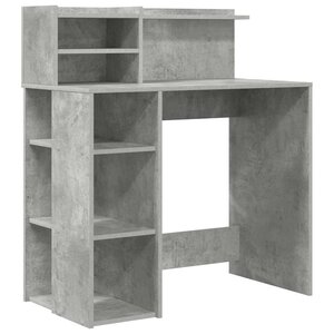 vidaXL Bureau avec rangement Gris béton 90 x 48 x 101 5 cm