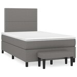 vidaXL Sommier à lattes de lit avec matelas gris foncé 120x190cm tissu