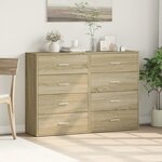 vidaXL Buffets 2 Pièces chêne sonoma 60x31x84 cm bois d'ingénierie