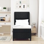 Lit Box Spring vidaXL avec Matelas - Noir - 80x200 cm - Tissu