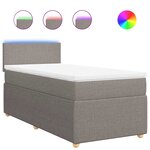 vidaXL Sommier à lattes de lit avec matelas Taupe 80x200 cm Tissu
