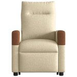 vidaXL Fauteuil inclinable Crème Tissu