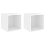 vidaXL Armoires murales 2 Pièces Blanc 37x37x37 cm Bois d’ingénierie