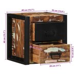 vidaXL Table de chevet multicolore 40x35x40 cm bois de récupération