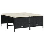 vidaXL Salon de jardin 5 Pièces avec coussins noir résine tressée