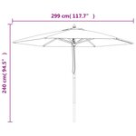 vidaXL Parasol de jardin avec mât en bois vert 299x240 cm