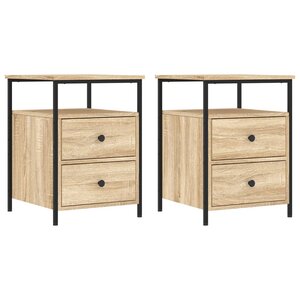 vidaXL Tables de chevet 2Pièces chêne sonoma 44x45x60cm bois d'ingénierie