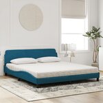 vidaXL Lit avec matelas Dover bleu 180x200 cm velours
