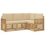 vidaXL Ensemble de canapés d'extérieur 4 pc Blanc et Beige Polyester