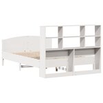 vidaXL Lit bibliothèque sans matelas blanc 160x200 cm bois pin massif