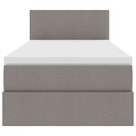 vidaXL Lit de rangement LED avec matelas Taupe 90 x 200 cm Tissu