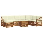 vidaXL Ensemble de canapés d'extérieur 9 pc Naturel et Crème