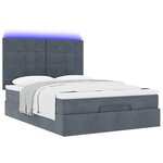 vidaXL Cadre de lit ottoman avec matelas gris foncé 140x200 cm velours