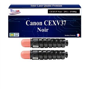 T3AZUR -2x Toners compatibles avec Canon iR Advance 400  400i  400iF  500  500i  500iF  CEXV37  CEXV43