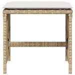 vidaXL Tabourets de jardin et coussins lot de 4 beige 41x41x36cm rotin