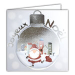 Carte Joyeux Noël avec Enveloppe Blanche 15x15cm